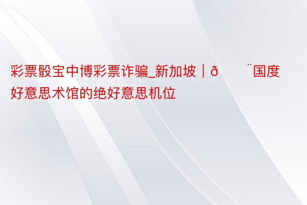 彩票骰宝中博彩票诈骗_新加坡|🎨国度好意思术馆的绝好意思机位
